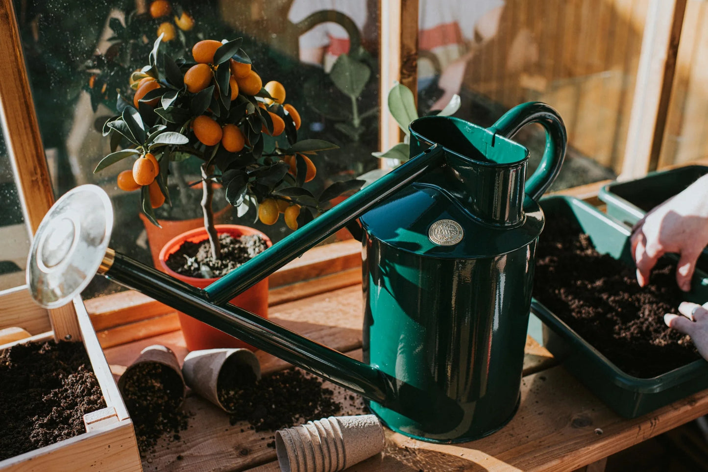 Haws Watering Can, Bearwood Brook, Green 2-Gallon